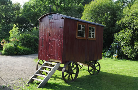 A fully restored shepherd hut