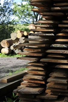 Sawn timber waiting to be used